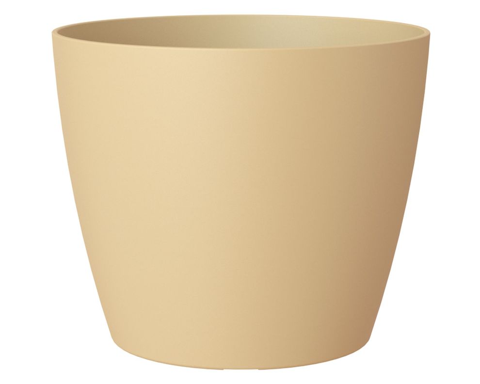 Maceta 20 cm plástico San Remo pale amarillo mate-0