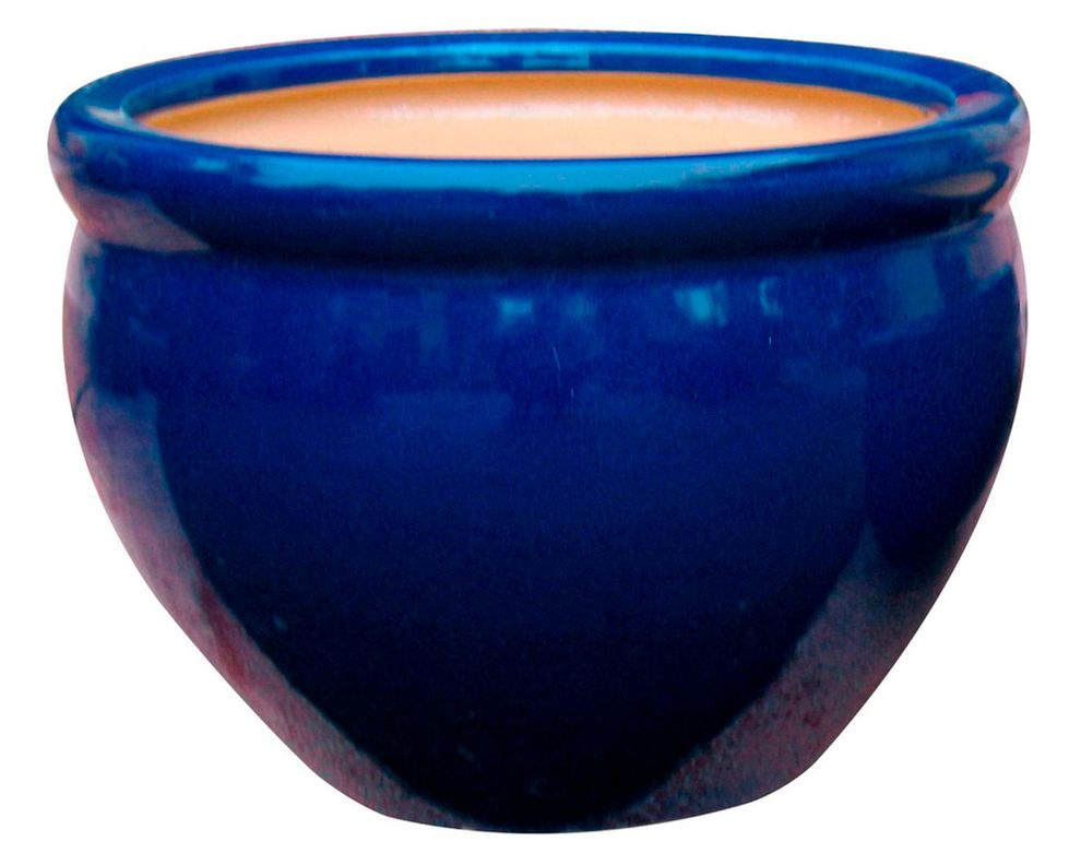 Maceta cerámica Aline M Glossy azul-0