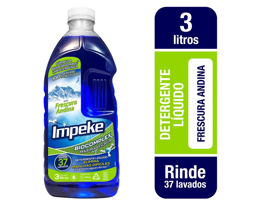 Detergente 3 litros Frescura azul-0