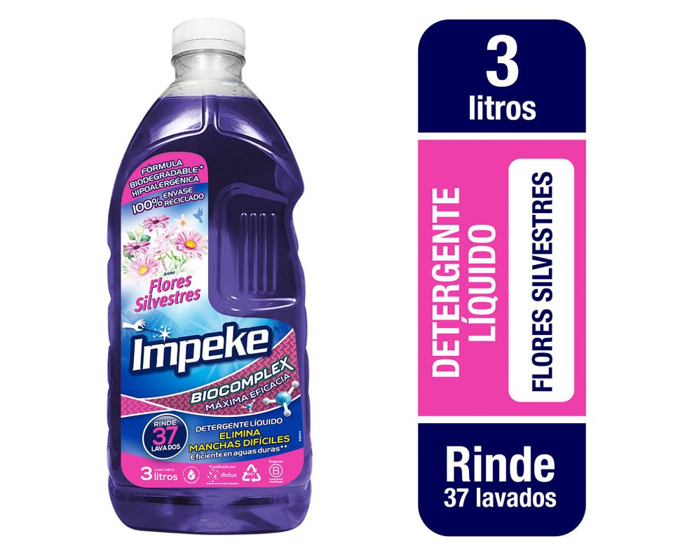 Detergente 3 litros Flores morado-0