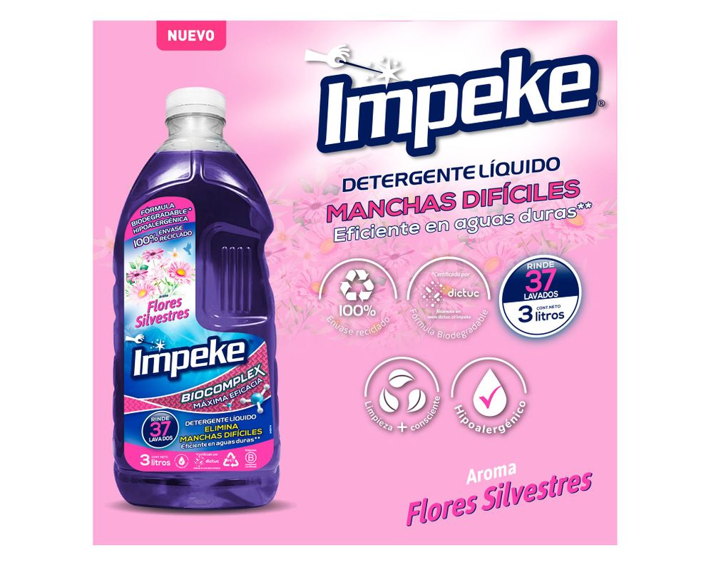 Detergente 3 litros Flores morado-1