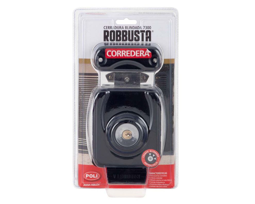 Cerradura sobrepuestas Robbusta 7300 B60 corredera - caja acero-1