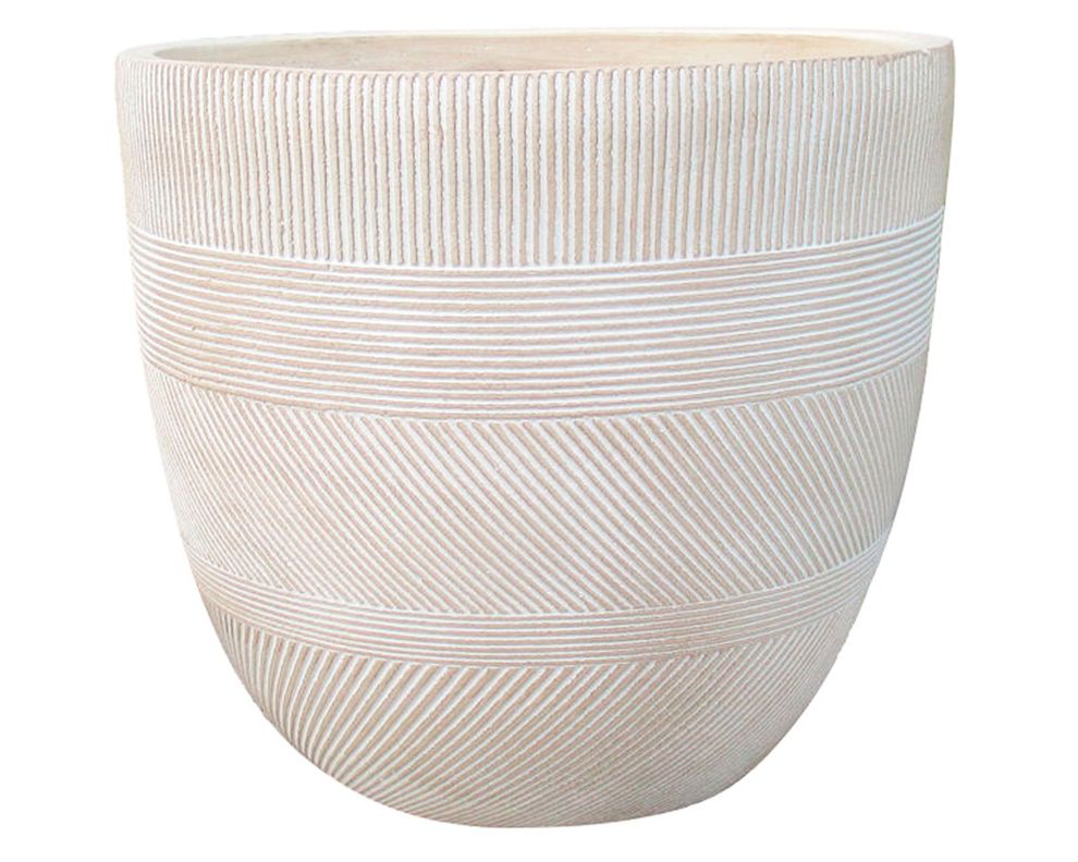 Maceta 35 cm Fiber clay Elena blanco-0
