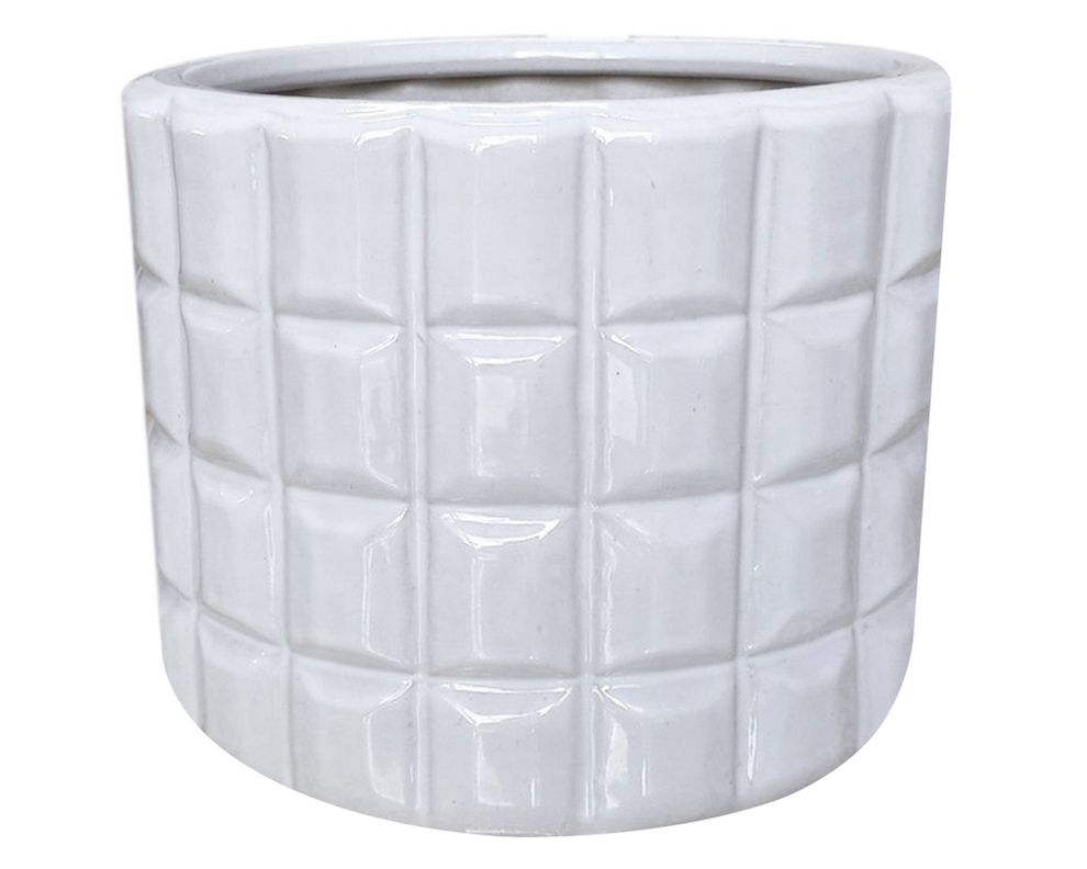 Maceta cerámica Elisa L blanco-0