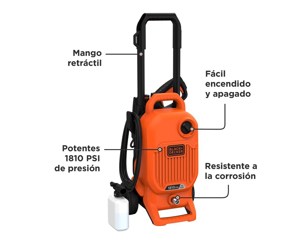 Hidrolavadora 1700W 1810 PSI BEPW1800T-B2C naranjo-1