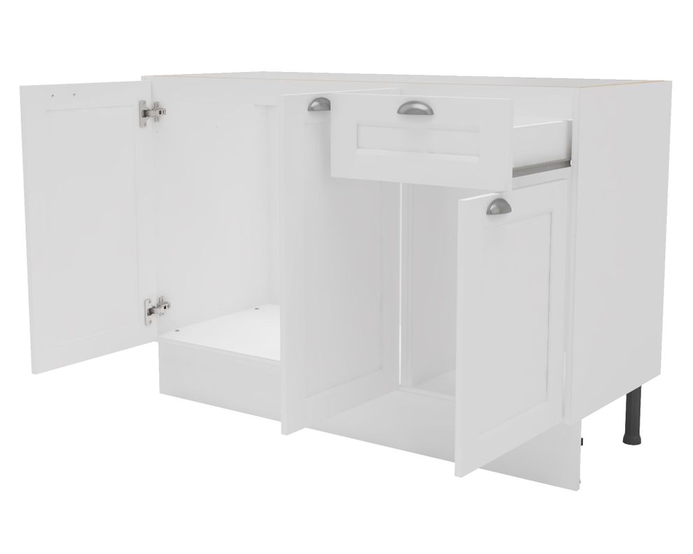 Mueble base cocina 120 cm 3 puertas 1 cajón Premier blanco-2