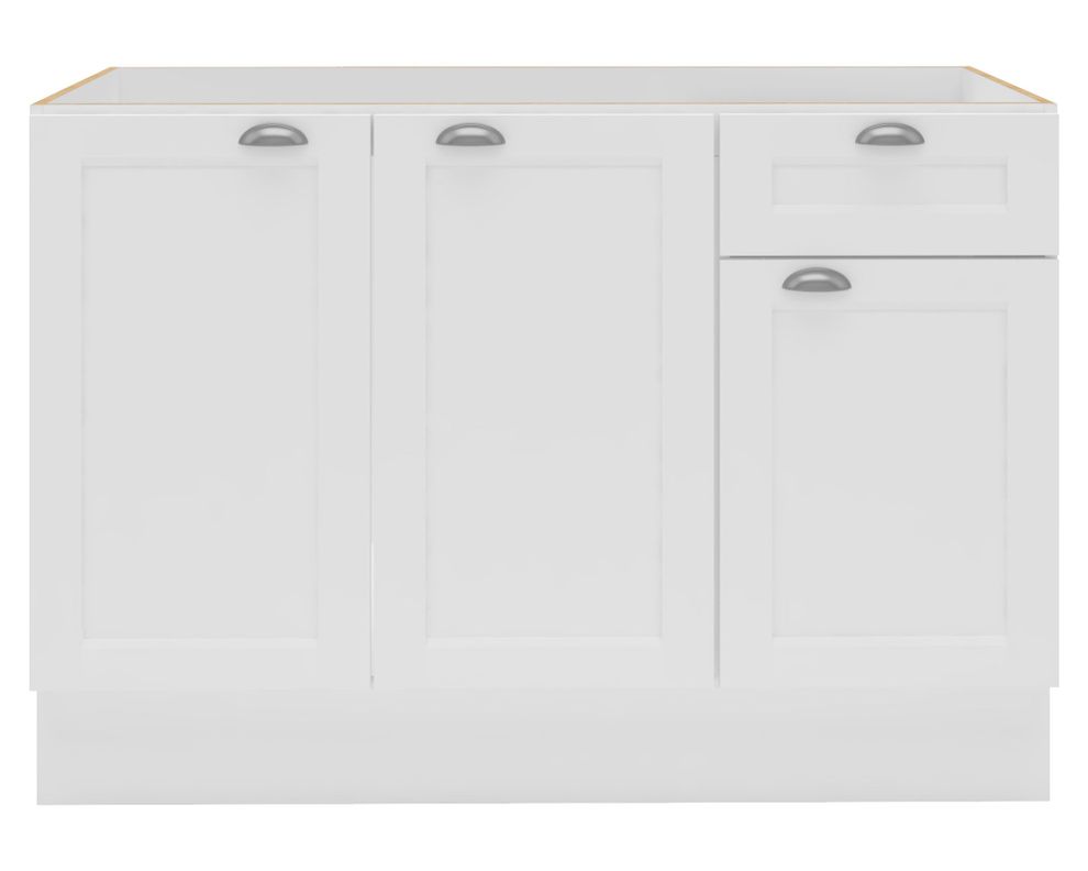 Mueble base cocina 120 cm 3 puertas 1 cajón Premier blanco-0