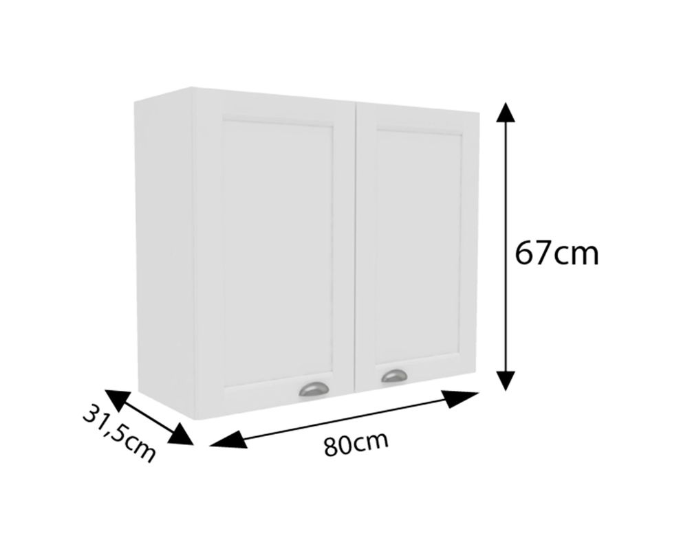 Mueble cocina mural 80 cm 2 puertas Premier blanco-3