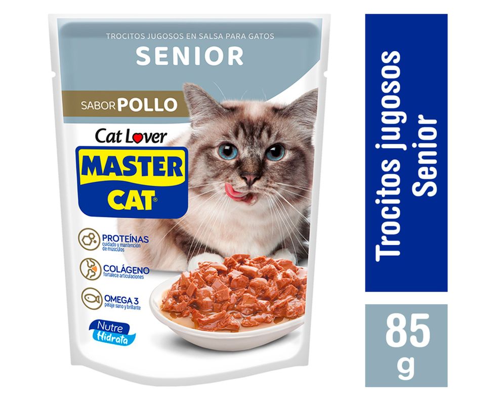 Alimento húmedo gato senior 85 gr pollo-0