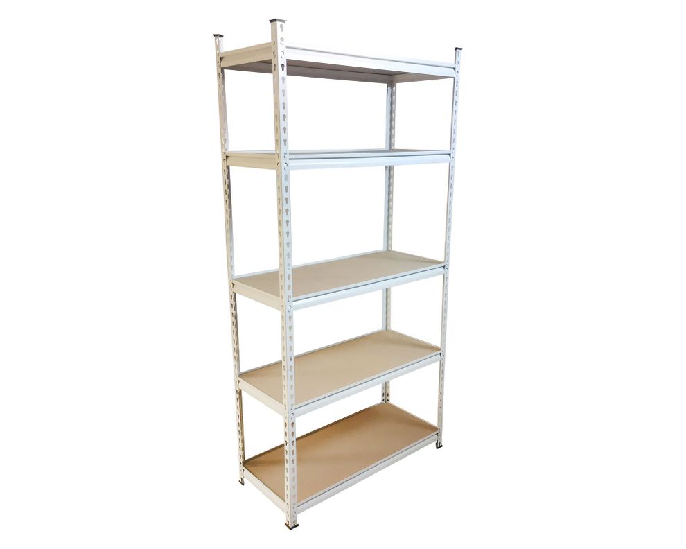 Estante metálico 5 niveles blanco 183x90x40 cm-0
