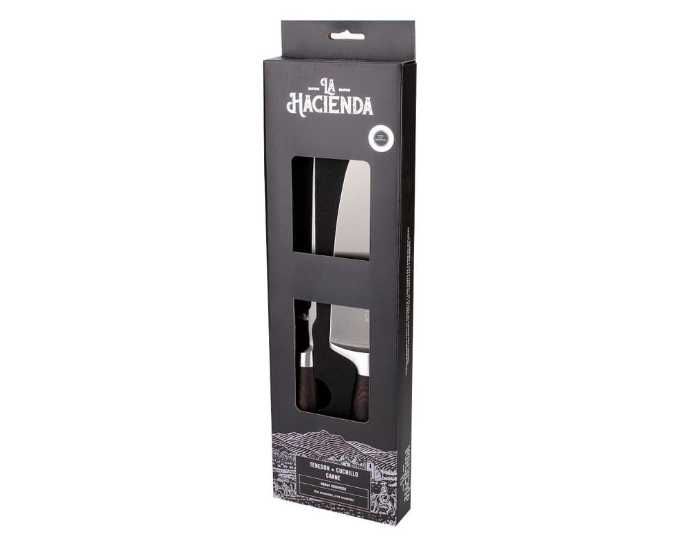 Cuchillo 17 cm + Tenedor parrilla-0