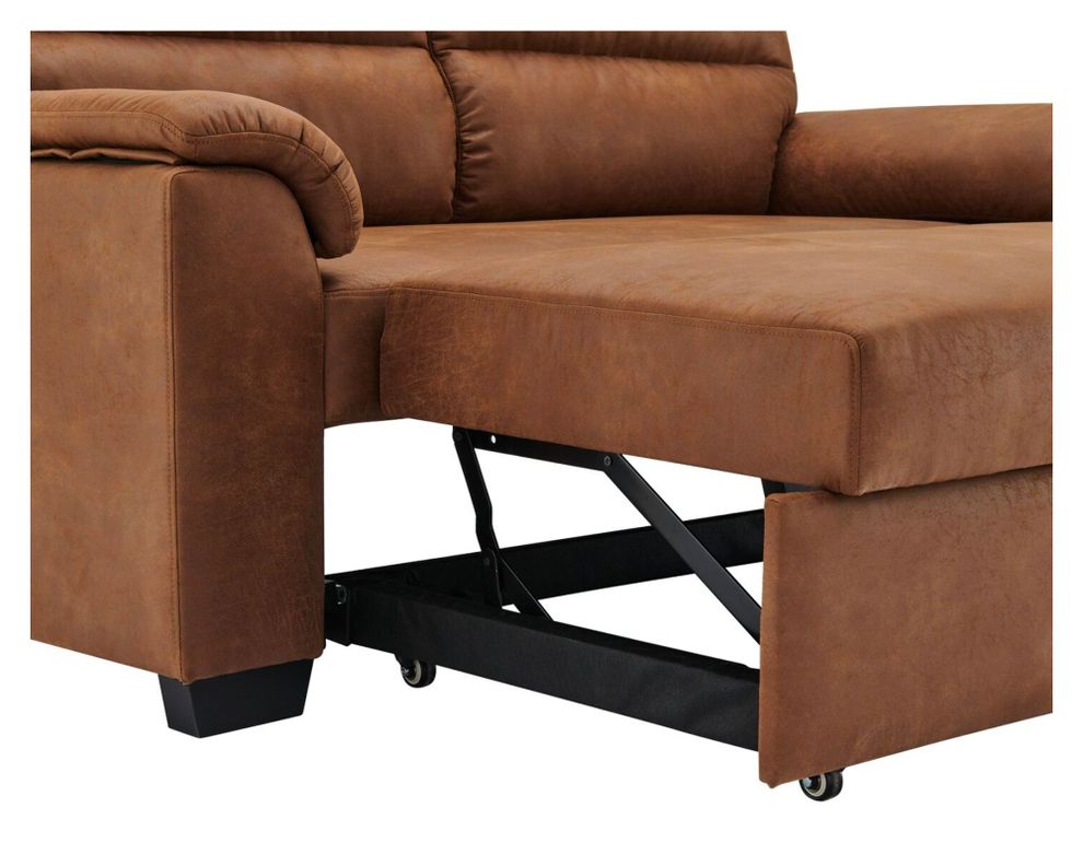 Sofá cama PU caramel-1