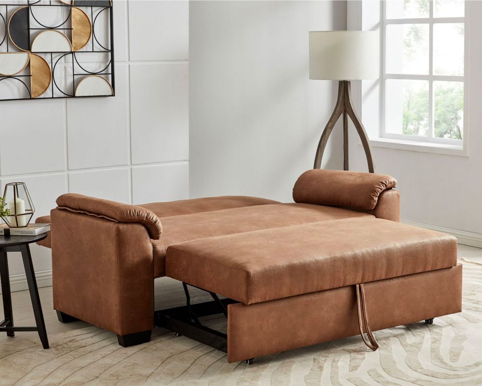 Sofá cama PU caramel-3