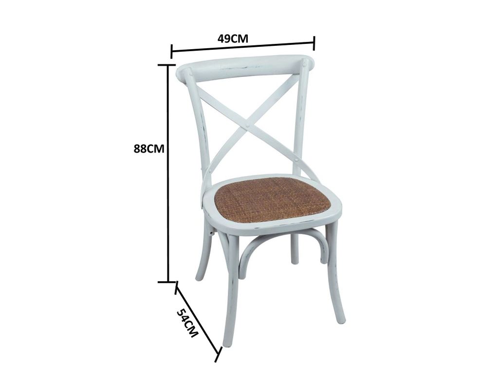 Silla Rustic 2.0 blanco Antique 88x49x54 cm-3