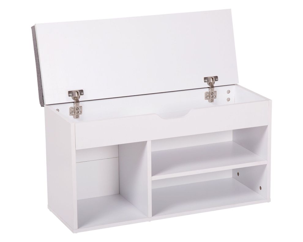 Banca zapatera 48x80x30 cm blanco/gris-2