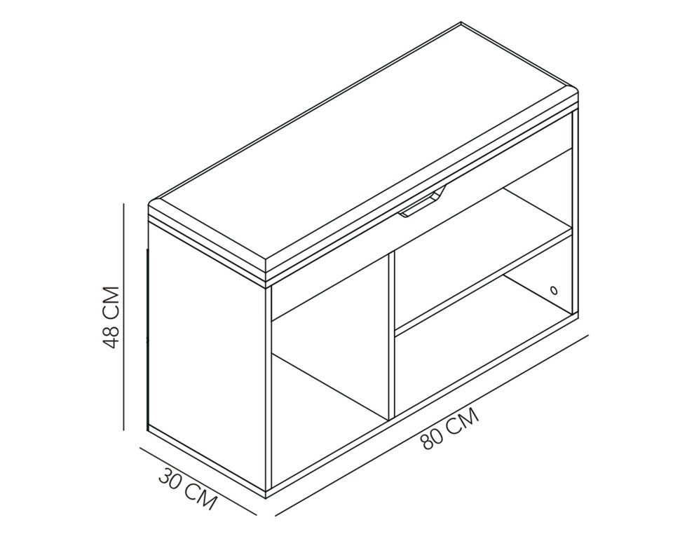 Banca zapatera 48x80x30 cm blanco/gris-5