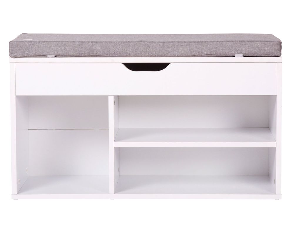Banca zapatera 48x80x30 cm blanco/gris-0