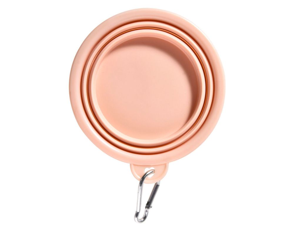 Plato mascota 450 ml Plegable rosa-1