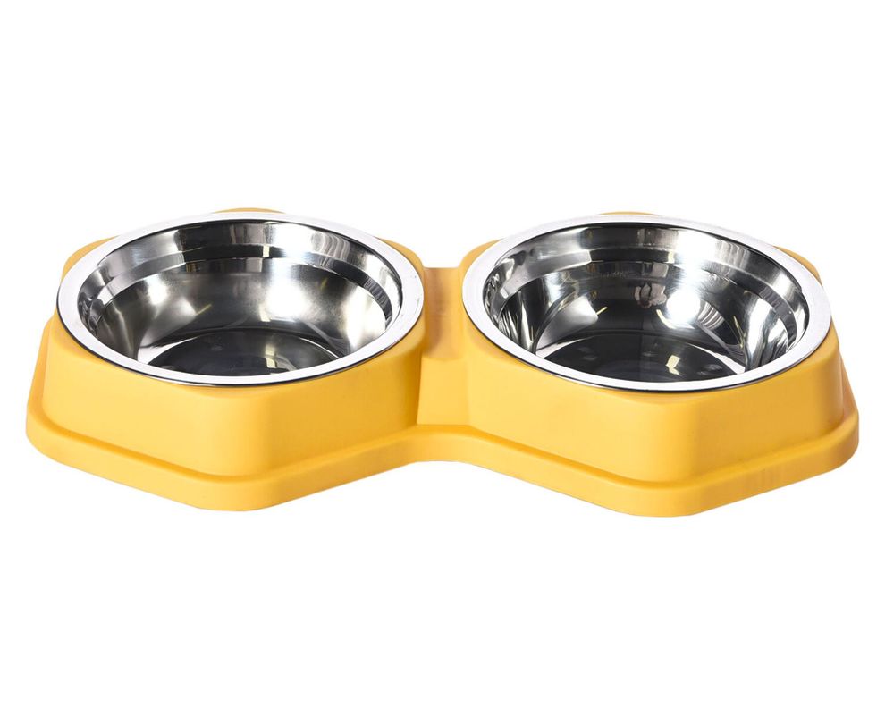 Plato mascota doble 1060 ml amarillo-0