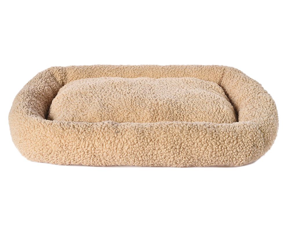 Cama mascota rectangular Sherpa beige-0