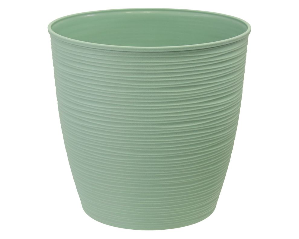 Macetero redondo Piedra green terra 23x25 cm-0