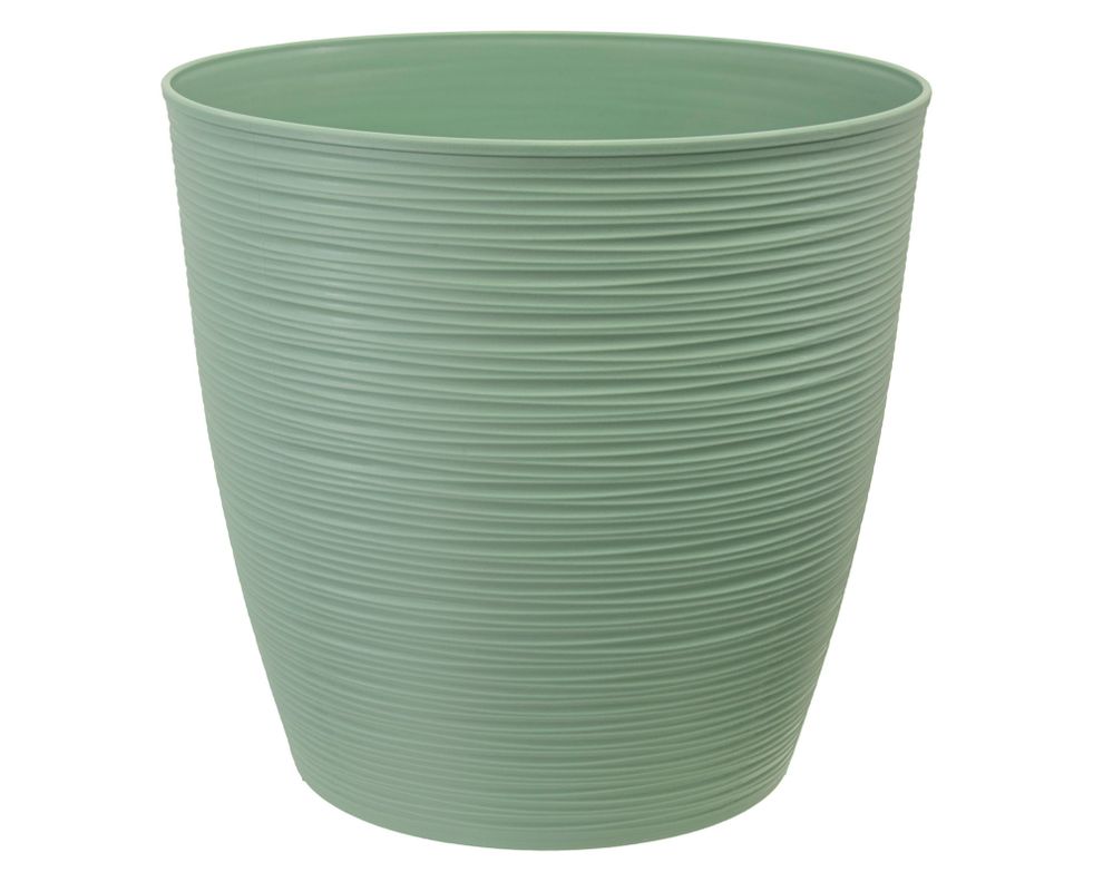 Macetero redondo estilo Piedra green terra 30x33 cm-0