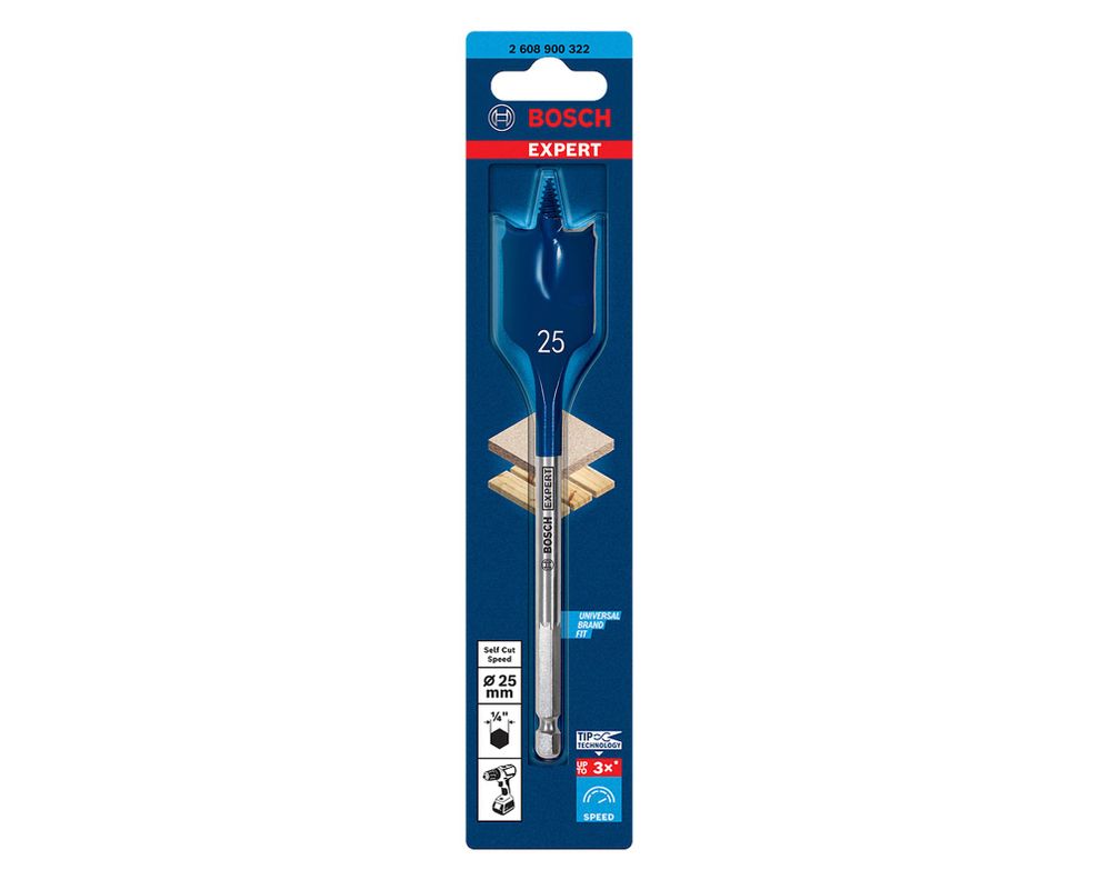 Broca para madera plana Expert Self Cut Speed 25x152 mm-1