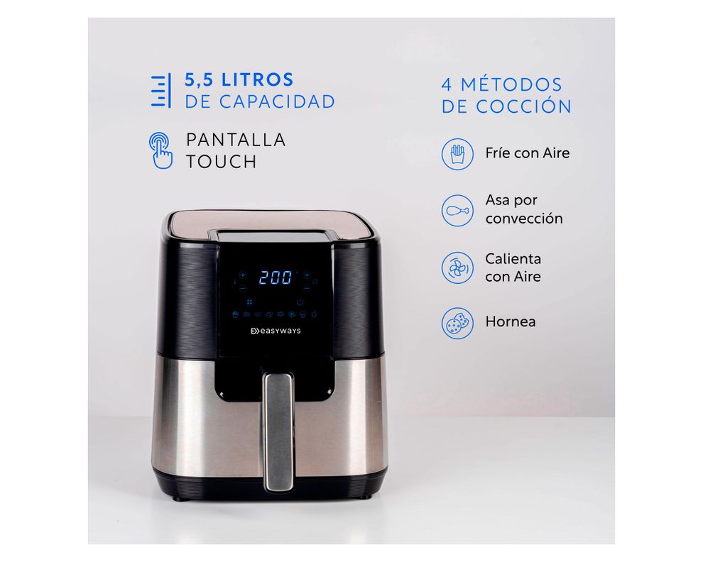 Freidora de aire 5.5 litros Air Fryer Chic-8