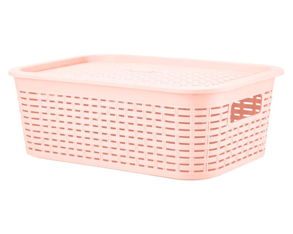Canasto organizador Tavarua rosado plástico 13 lt-1