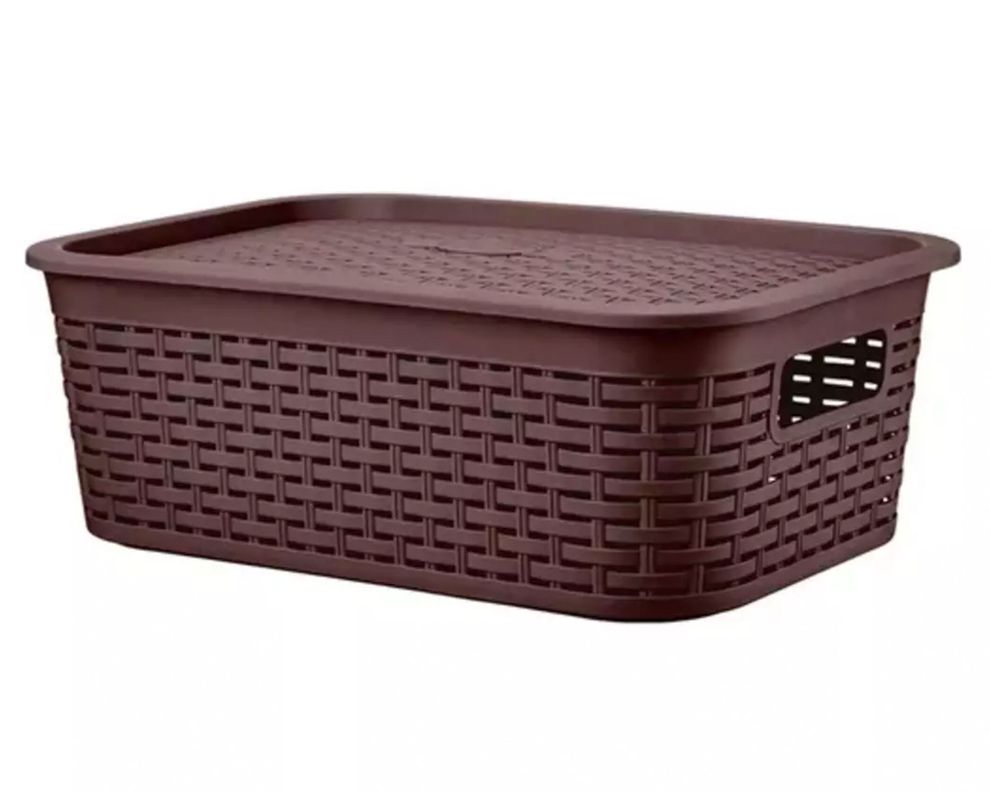 Canasto organizador Tavarua café plástico 13 lt-1