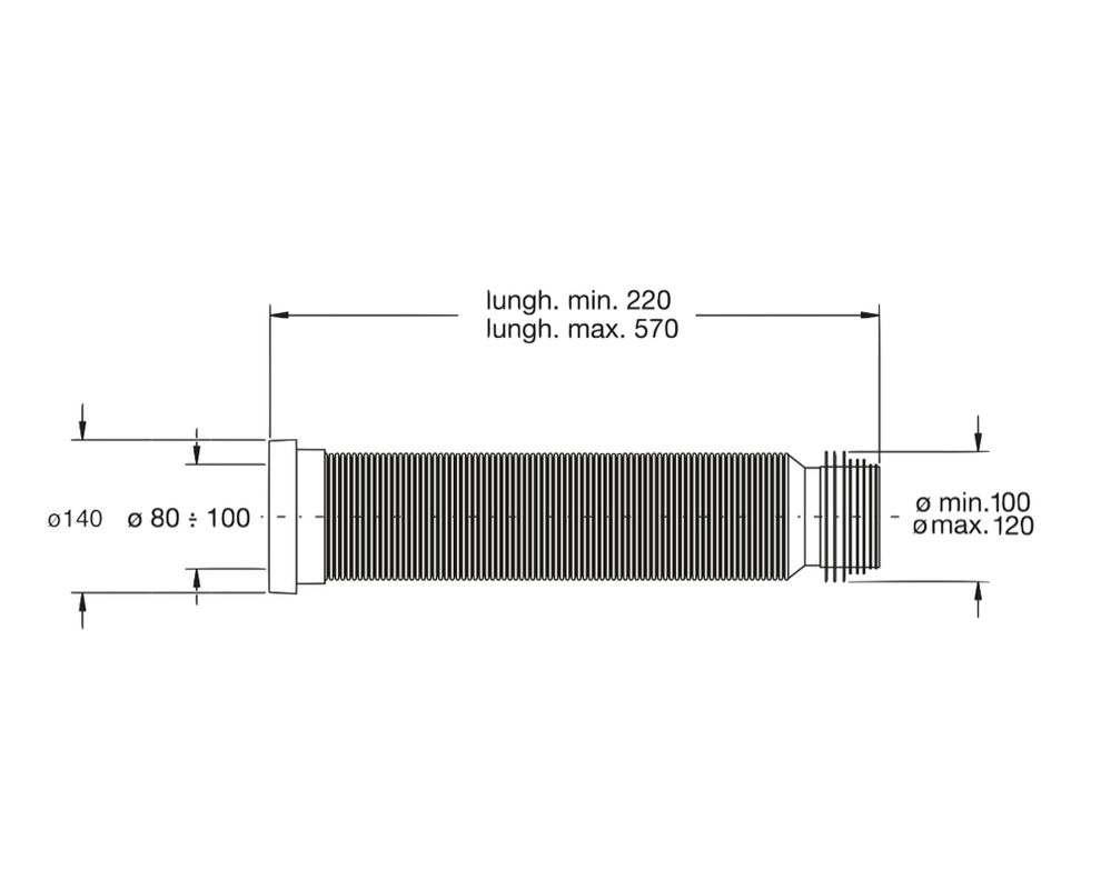Conector descarga WC extensible BNM034 blanco-2