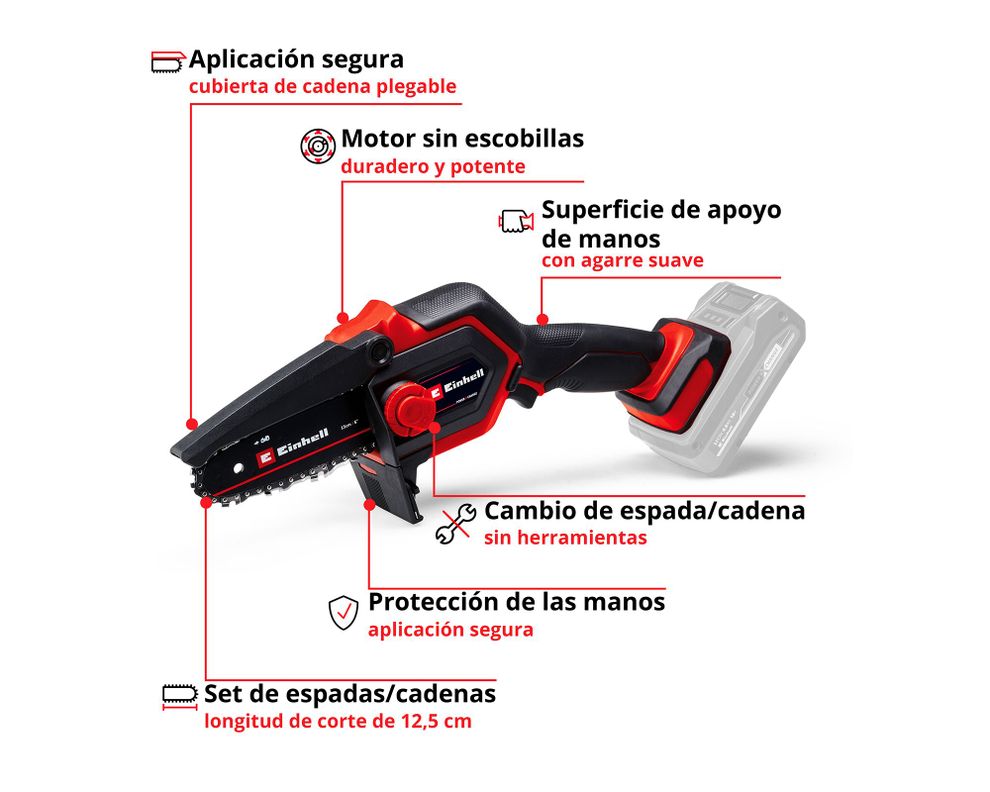 Sierra podadora inalámbrica 18V GE-PS 18/15 Li BL-Solo + 1 batería 4.0 Ah + cargador-3