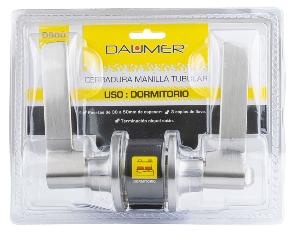 Cerradura manilla tubular dormitorio D900-0