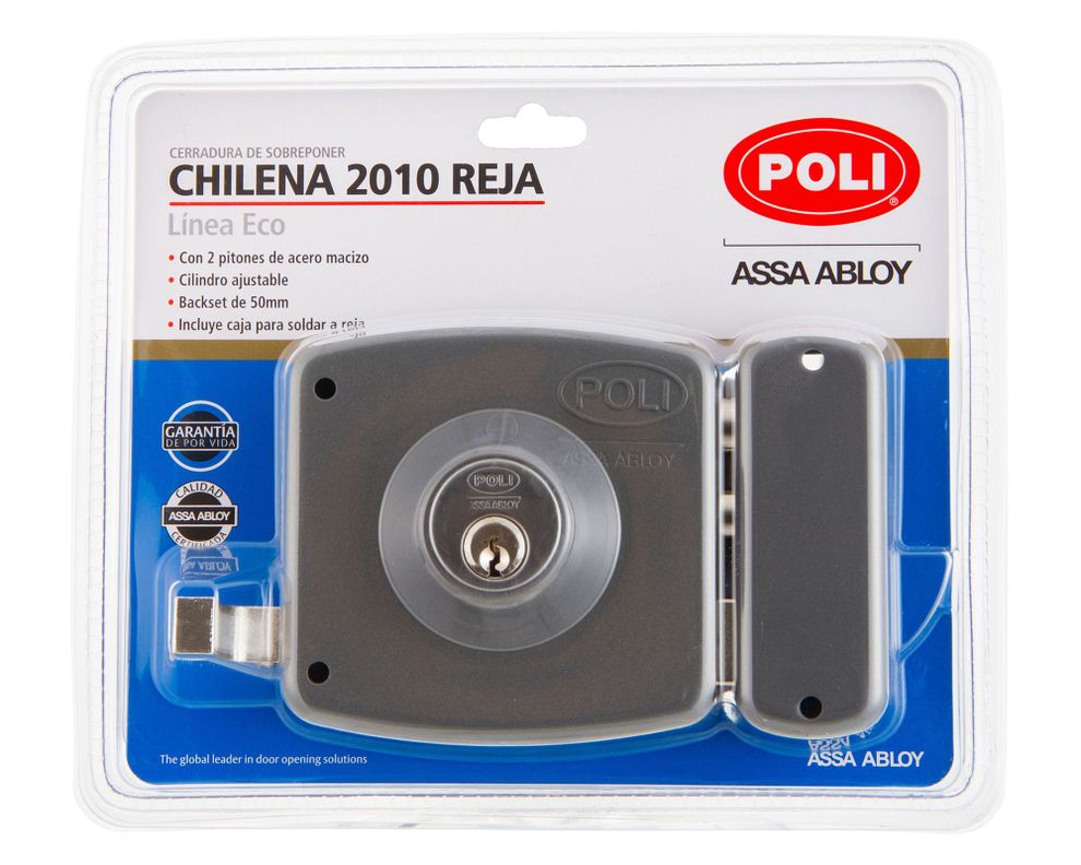 Cerradura sobreponer Chilena 2010 + caja reja para soldar-1