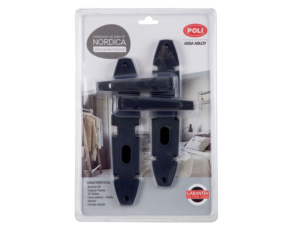 Cerradura embutida baño Nórdica Oval B40 negro-2