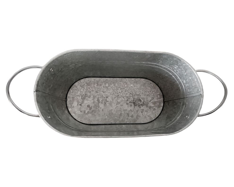 Macetero metálico gris 12x24x10 cm-1
