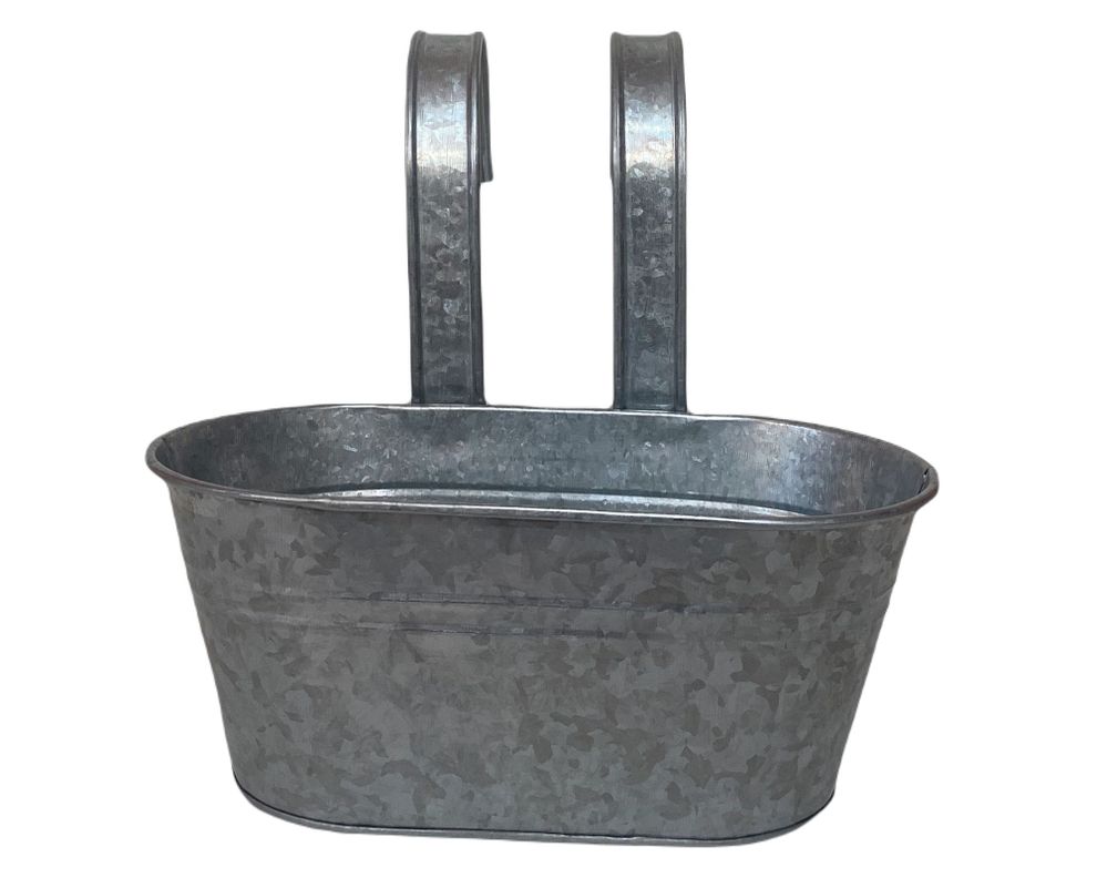 Macetero metálico gris 12x24x30 cm-0