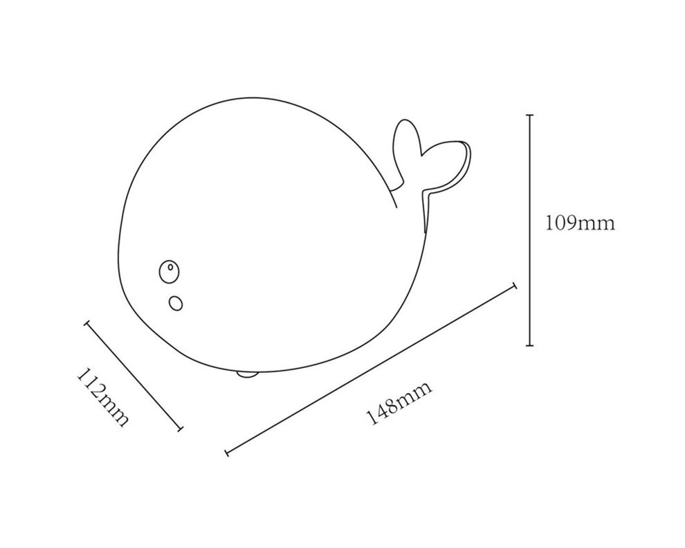 Lámpara infantil LED USB Whale luz cálida-3