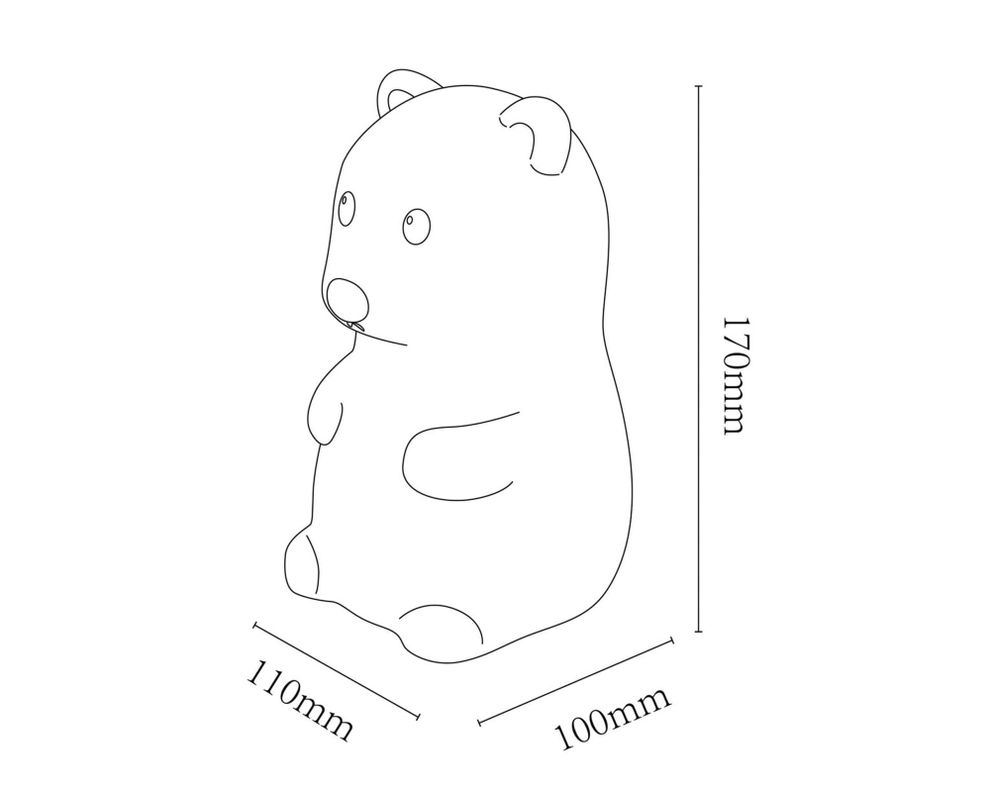 Lámpara infantil LED USB Sitting bear luz cálida-5