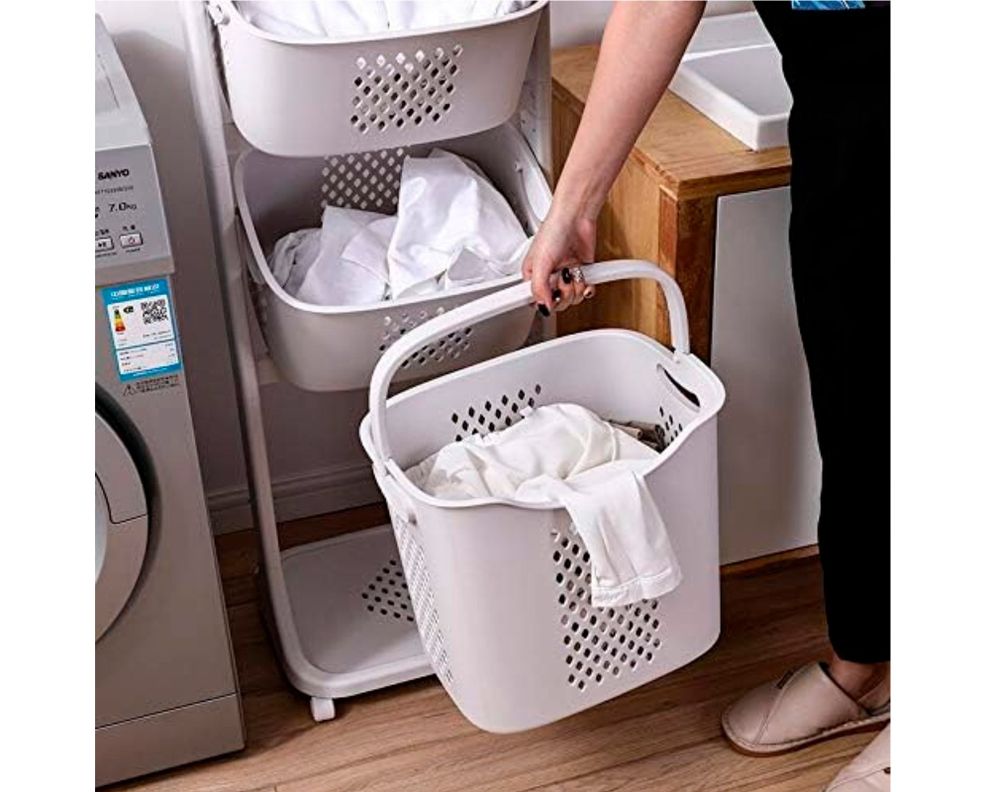 Carro organizador con ruedas 3 niveles BDX1433 blanco-1