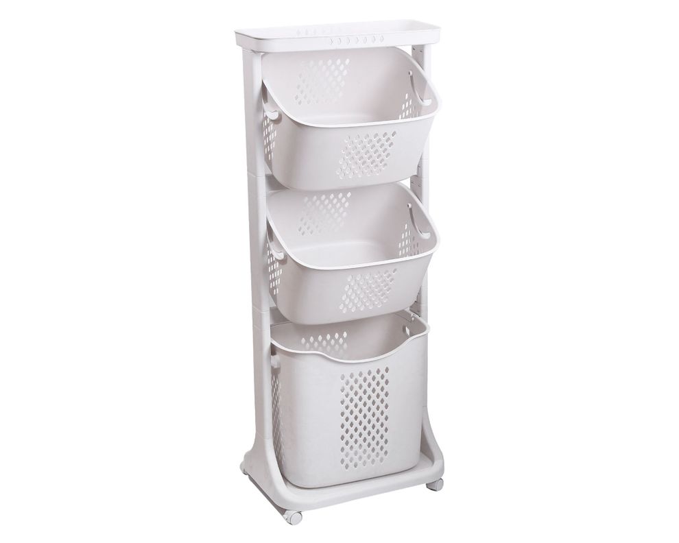 Carro organizador con ruedas 3 niveles BDX1433 blanco-0