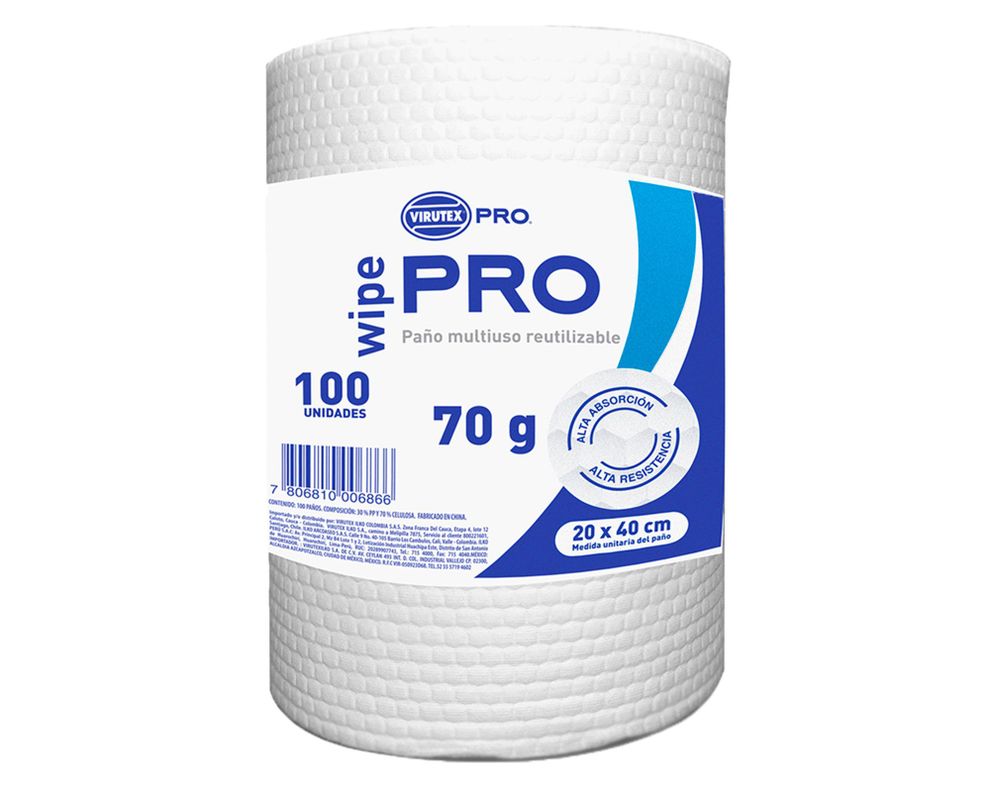 Paño multiuso Celulosa blanco 20x40 cm 100 unidades-0