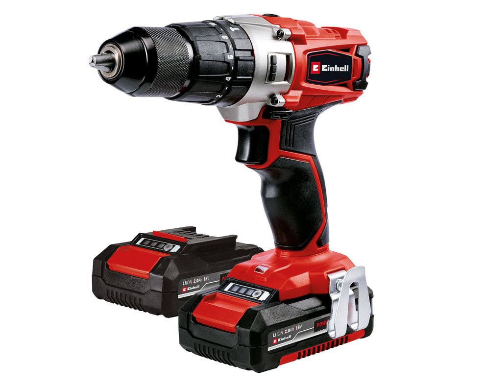 Kit taladro percutor inalámbrico 18V + 2 baterías 2.0 Ah + 64 accesorios + cargador + maletín-2