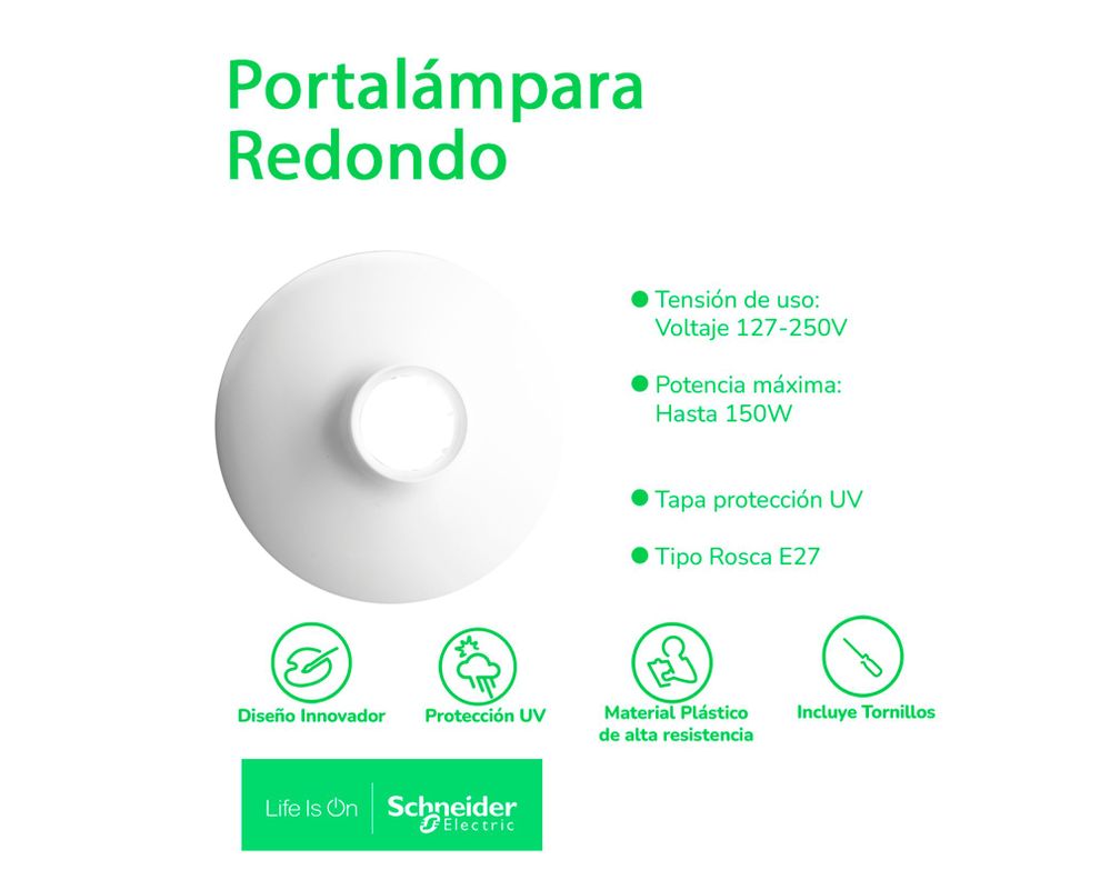 Plafón redondo 120W E27 1L Dexson blanco-1