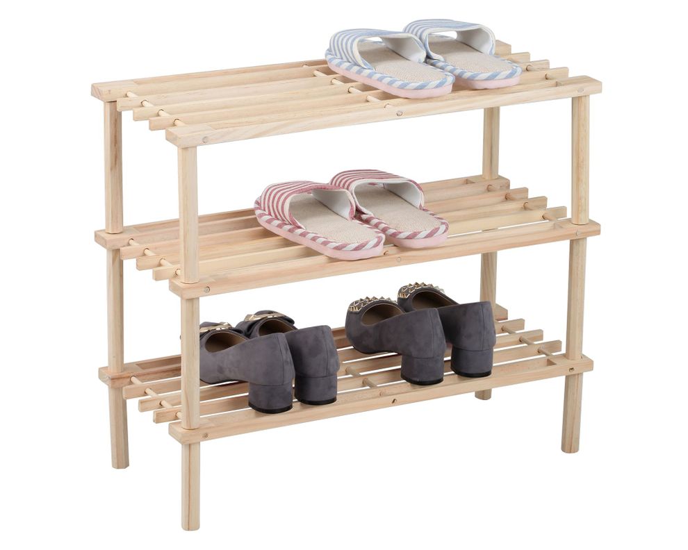 Organizador zapatos 3 Niveles 74x26.5x49 cm Cedro-1