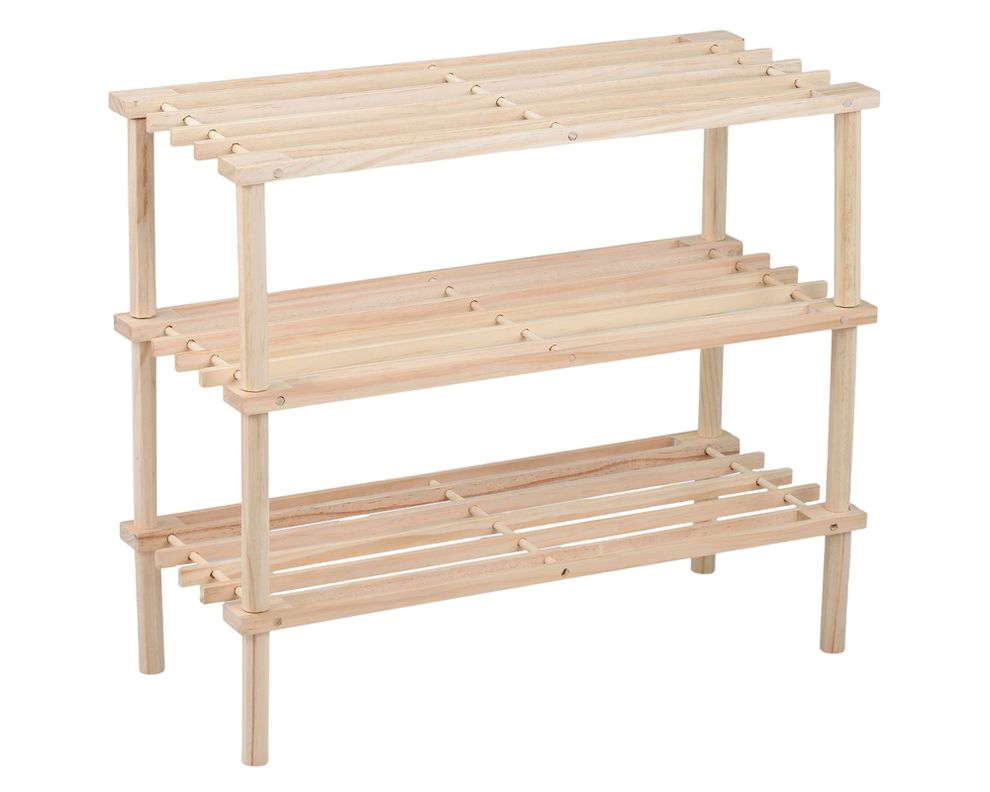 Organizador zapatos 3 Niveles 74x26.5x49 cm Cedro-0