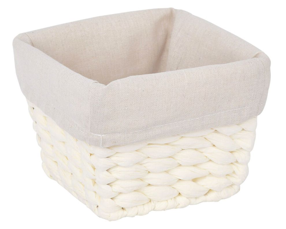 Canasto organizador marfil 16x16x12 cm-0
