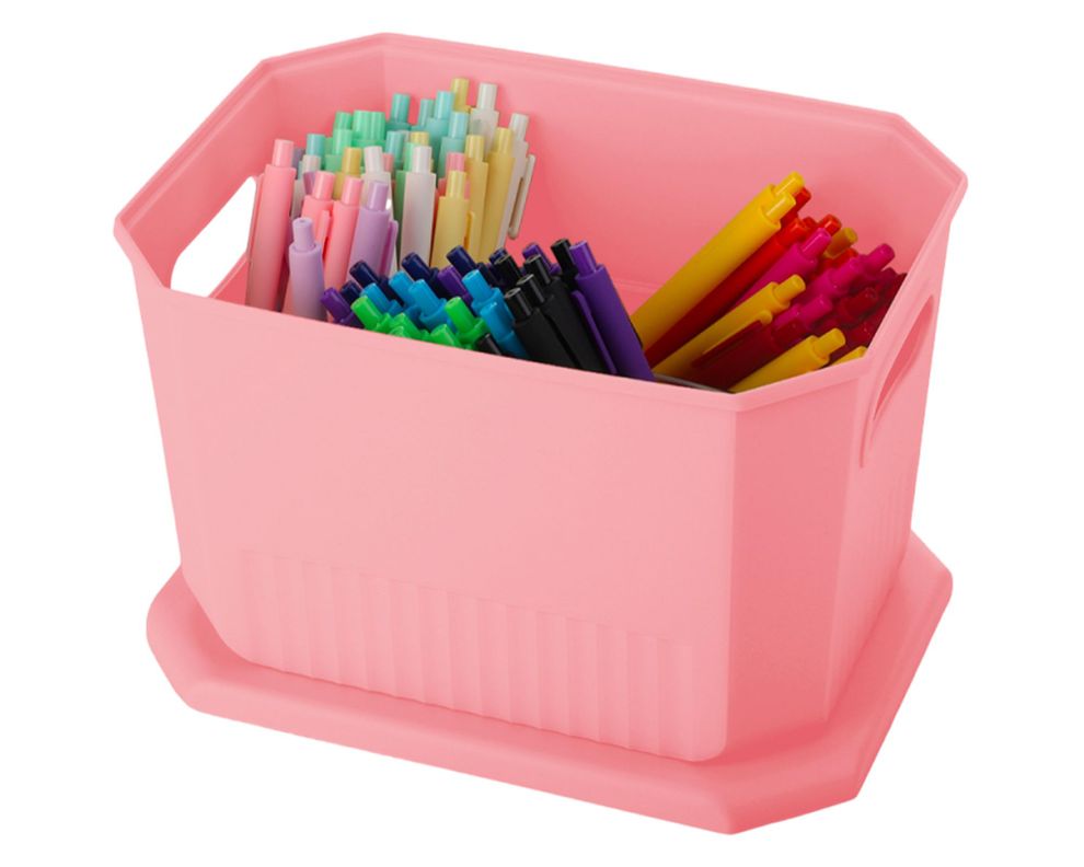 Caja organizadora Octagonal salmón 16x25x18 cm-1