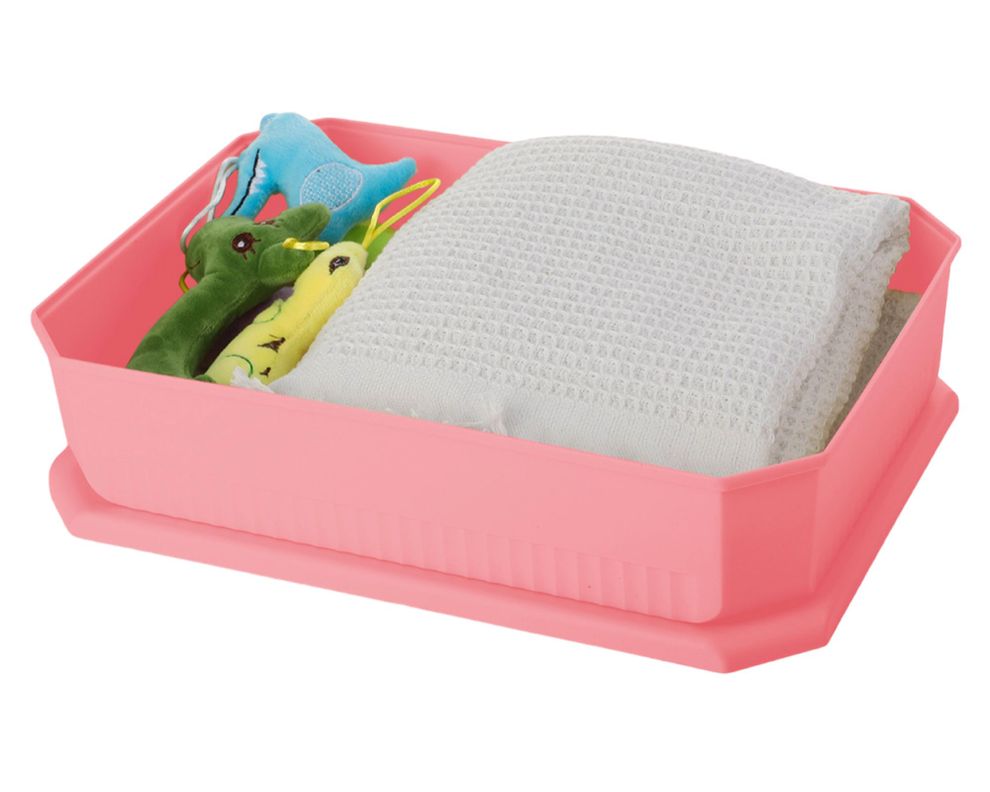 Caja organizadora Octagonal salmón 8 litros-1