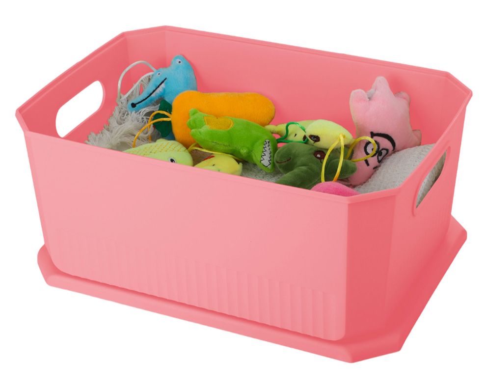 Caja organizadora Octagonal salmón 15 litros-1